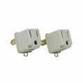 Woods Adapter, 3 To 2 Grounding Gray 2Pk Card, 12PK 99019709